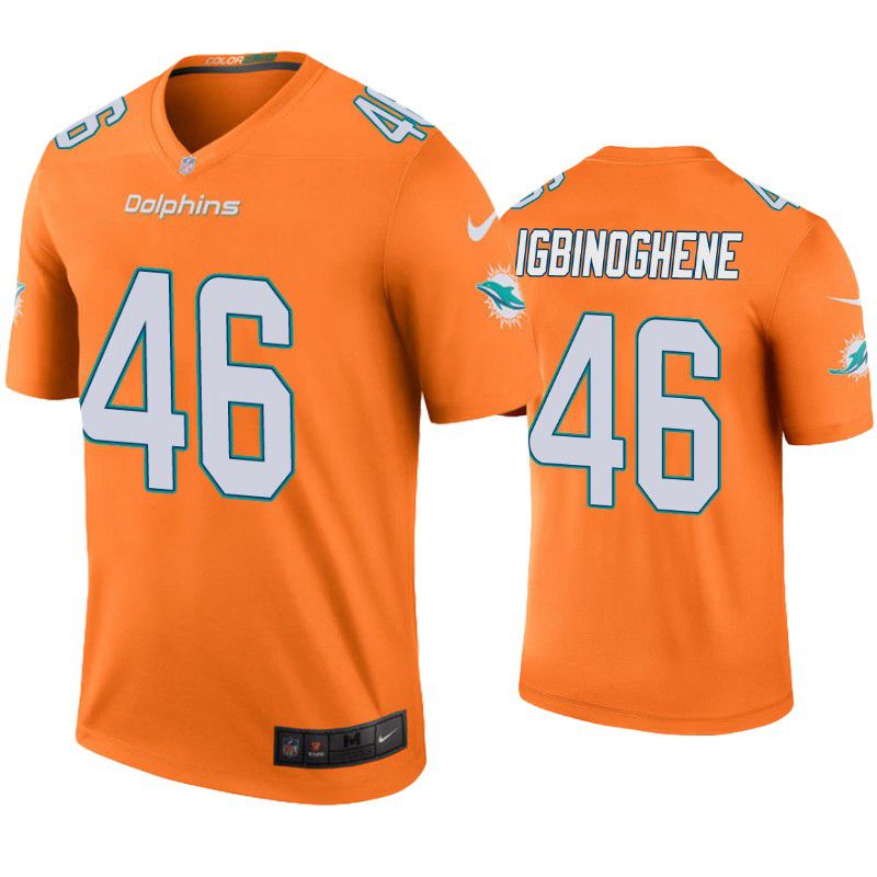 Men Miami Dolphins #46 Noah Igbinoghene Nike Orange Color Rush Limited NFL Jersey->miami dolphins->NFL Jersey